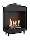 Kratki Leo L 76 62 G31 37 MBAR Wood Fireplace Insert with Left Corner Window 5.1kW