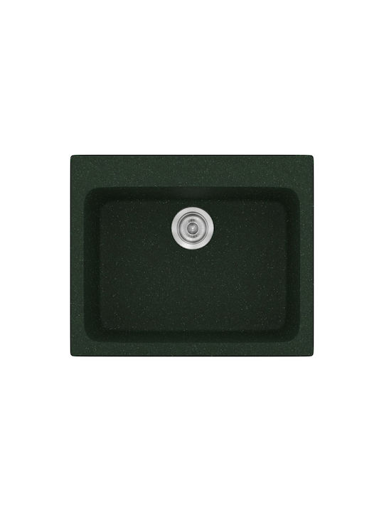Sanitec Classic Undermount Sink Synthetic Granite W60xD50cm Granite Green