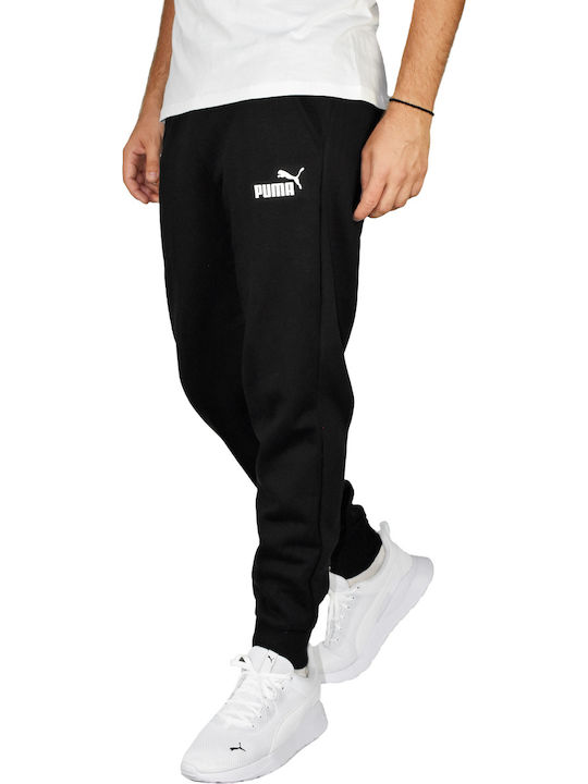 Puma Essential Παντελόνι Φόρμας με Λάστιχο Fleece Μαύρο