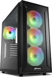 Sharkoon TG6M RGB Gaming Midi Tower Κουτί Υπολογιστή με Πλαϊνό Παράθυρο Μαύρο