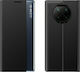 Hurtel Smart View Flip Cover Book Piele artificială / Plastic Negru (Redmi Note 9T)