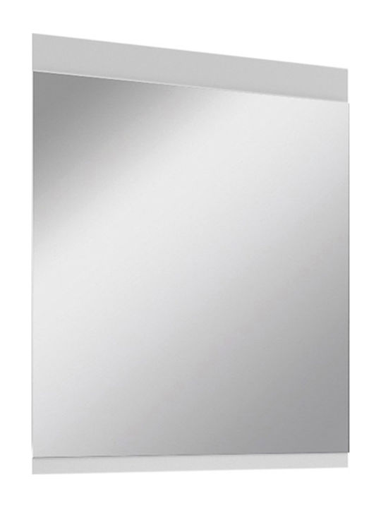 Ravenna Cubix 92 Ορθογώνιος Καθρέπτης Μπάνιου από Μασίφ Ξύλο 80x70cm Λευκός
