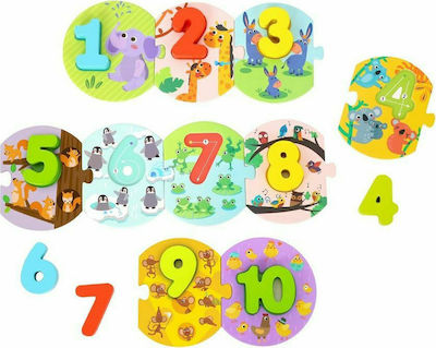 Lemnos Puzzle pentru Copii cu Îmbinări Αριθμοί 20buc Tooky Toys