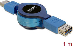 DeLock 82649 Cabluri USB USB 3.0 USB-A Male în USB-A Female Albastru 1m