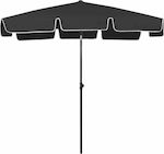 vidaXL Beach Umbrella Diameter 2m Black