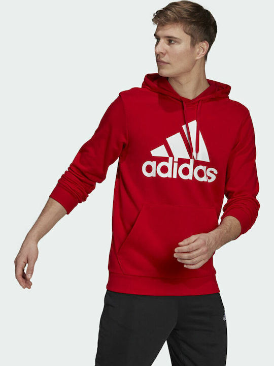 adidas Essentials Φούτερ Scarlet Red με Κουκούλα