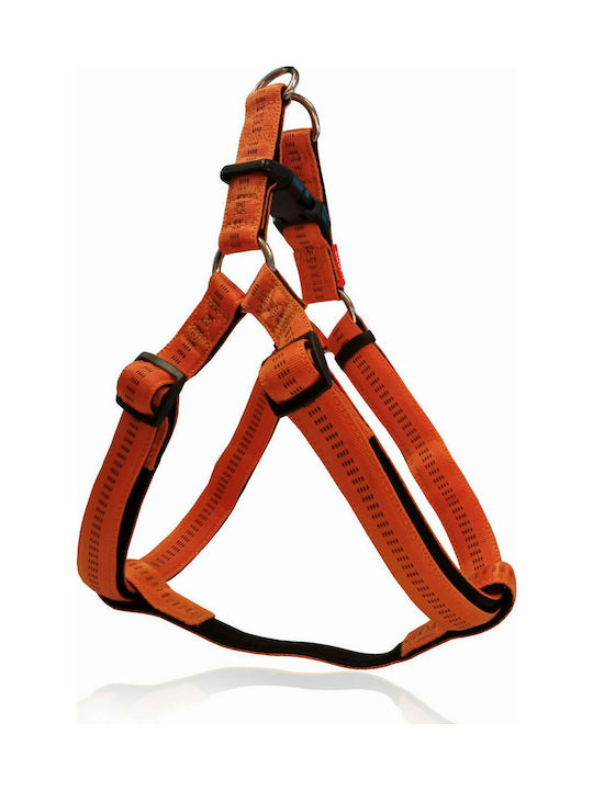 Pet Interest Dog Harness Stripes Soft Filling Orange Medium 20mm x 51-66cm 3235-NM