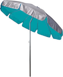 Salty Tribe Carib Foldable Beach Umbrella Aluminum SPF50+ Silver/Blue Diameter 2m with UV Protection and Air Vent