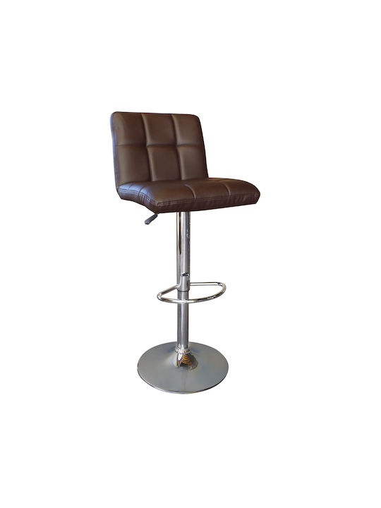 Stool Bar Lino with Back & Adjustable Height Coffee 44x50x83-113cm