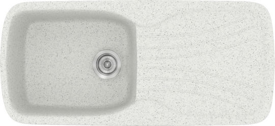 Sanitec Classic 03-02-00 Drop-In Chiuvetă din Granit Sintetic L97xW51cm Granit alb