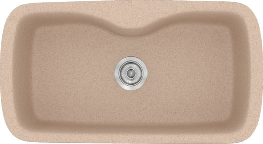Sanitec Classic Drop-In Spüle aus Verbundgranulat B83xT51cm Granite Sand