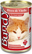 Bundy Adult Wet Food for Adult Cats In Can with Beef 1pc 400gr