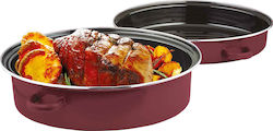Manko Roasty Γάστρα Οβάλ από Αλουμίνιο Κόκκινη 38x27cm