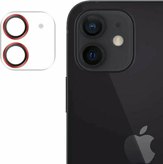 Joyroom Protector Shining Series Προστασία Κάμερας Tempered Glass Κόκκινο για το iPhone 12 mini