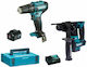 Makita CLX235SMJ Σετ Δραπανοκατσάβιδο & Πιστολέτο 12V με 2 Μπαταρίες 4Ah και Θήκη