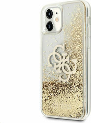 Guess Big Liquid Glitter 4G Logo Plastic Back Cover Durable Gold (iPhone 11)