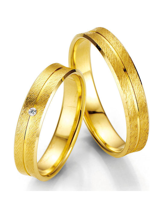 Breuning 7001/7002 Ehering-Set aus Gelb Gold mit Diamant