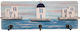 Kapadakis Wood Art Wooden Wall Hanger Island Houses With Church with 3 Slots Colorful 40x5x15cm 1pc