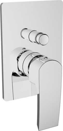 Ottone Meloda Queen Μίκτης Μπαταρίας Εντοιχισμού Μπανιέρας 2 Εξόδων Ασημί