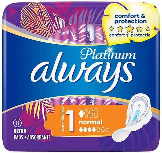 Always Platinum Ultra Normal Absorbante cu aripi pentru Flux