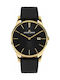 Jacques Lemans London Watch Battery with Black Leather Strap