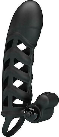 Pretty Love Penis Sleeve II Silicone Προέκταση Πέους με Δόνηση Μαύρη 16.5cm