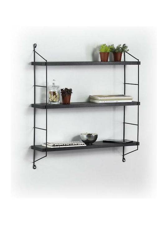 Shelf Wall Elmira Black Velvet-Black Metal 67x1...