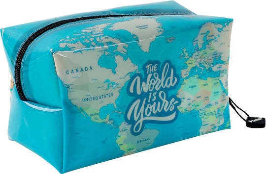 I-Total Total Gift Blue Map Federmäppchen Blau