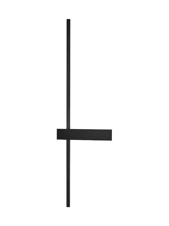 Luma Μοντέρνο Φωτιστικό Τοίχου με Ενσωματωμένο LED και Θερμό Λευκό Φως σε Μαύρο Χρώμα Πλάτους 30cm