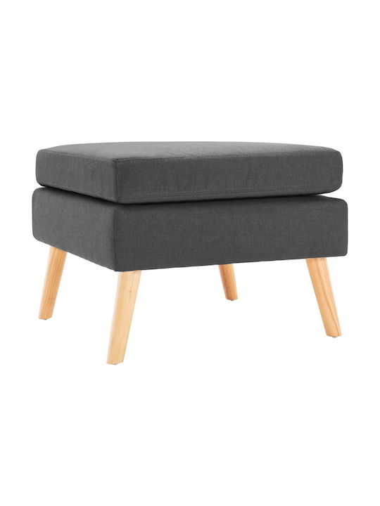 Stool Footstool Upholstered with Fabric Dark Grey 54x54x43.5cm