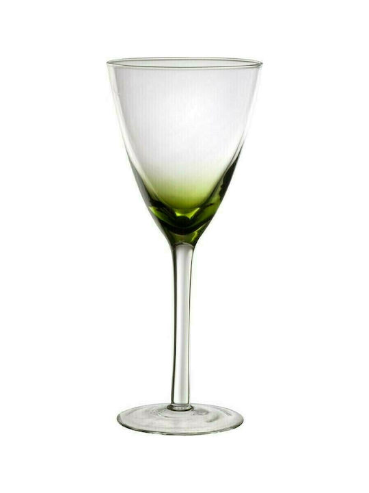 HFA Rainbow Set of Glasses for White Wine made of Glass in Green Color Stemmed 320ml 5420101 6pcs