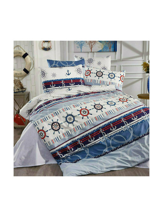 Dimcol Kids Duvet Cover Single Ναυτίλος 350 Sky Navy Blue 160x240εκ.