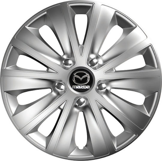 Versaco Set Capace De Roți Auto Rapide NC Compatibilitate Mazda 4 Bucăți 15 Argintii