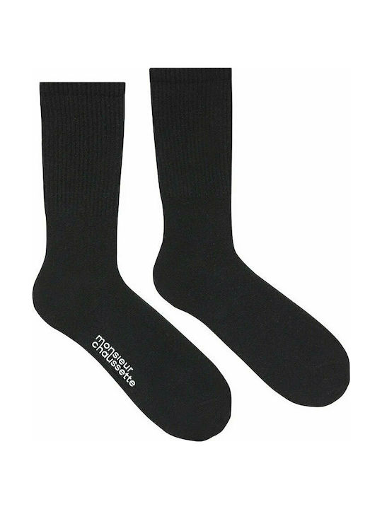 Monsieur Chaussette - Socks Solid Color Long (MCS-Black) Black