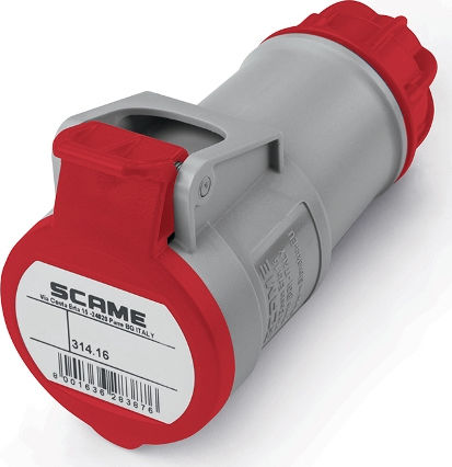 Scame Xenia Female Industrial Socket Industrial Type Female Socket IP44 5x16A 3P+N+E 314.1647