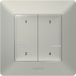 Legrand Valena Life With Netatmo External Electrical Commands Wall Switch Wi-Fi Connected with Frame Basic Silver 4 Σεναρίων