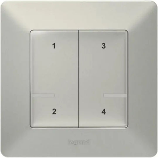 Legrand Valena Life With Netatmo Wall-mounted Electrical Wall Switch Wi-Fi Commands Quadruplicate with Silver Frame