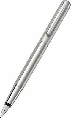 Pelikan Pura 40 Writing Pen Medium Silver made of Aluminum with Blue Ink