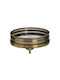 Inart Διακοσμητικός Δίσκος Metallisch Rund Gold/Grey 27x27x8cm 1Stück
