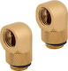 Corsair Hydro X Series 90° Rotary Adapter Twin Pack Fittings Χρυσό