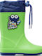 Kids Wellies Rainy Collar Boots Green