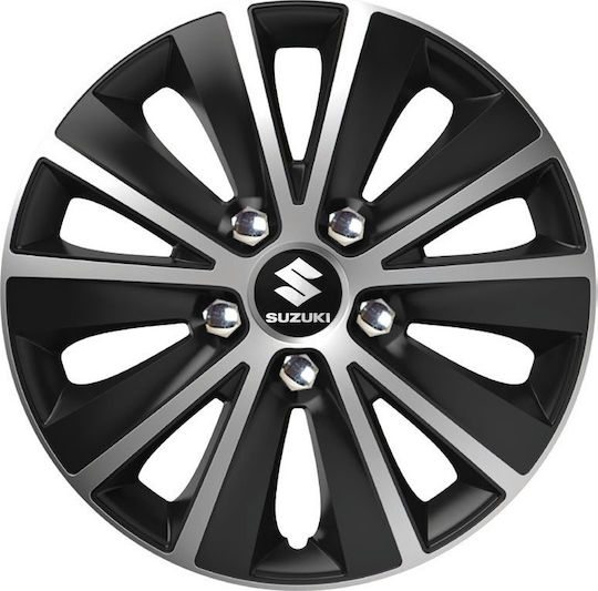 Versaco Auto Radkappen Set Rapide Nc mit Marke Suzuki 4Stück 15" Silber