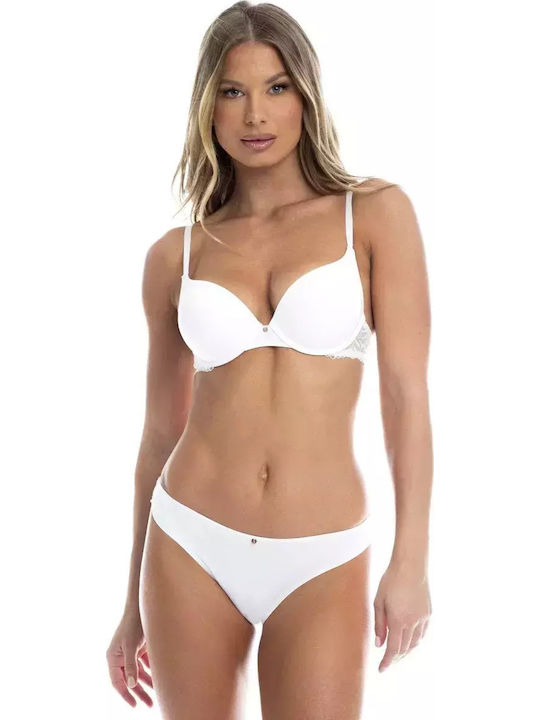 Tullia Alb Sutien Push Up cu Baloane