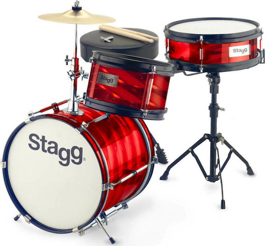 Stagg TIM JR 3/12B Комплект Барабани Червен