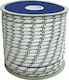 Lalizas Cabo Gestrickt Seil 6mm 50m Polyester Weiß mit Blauem Sash Weiß