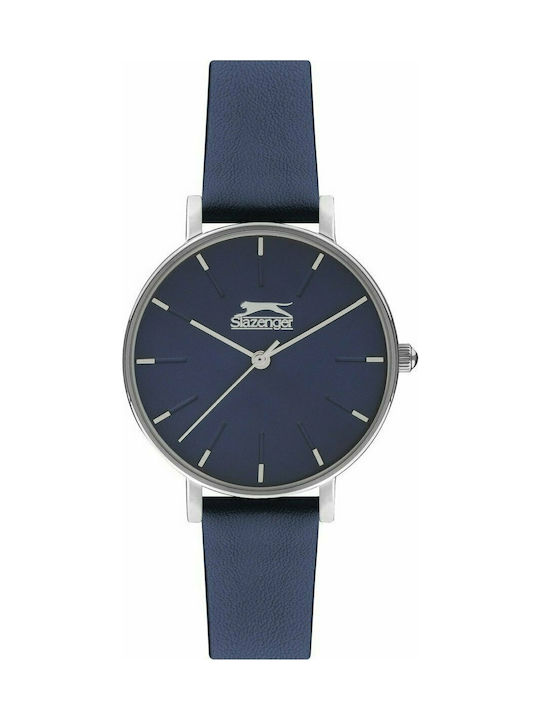 Slazenger Uhr mit Blau Lederarmband