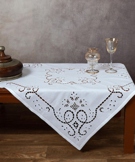 Silk Fashion Καρέ 09 Κοφτό Λευκό 140x140εκ. Silk Fashion Καρέ 09 Κοφτό Λευκό 140x140εκ.