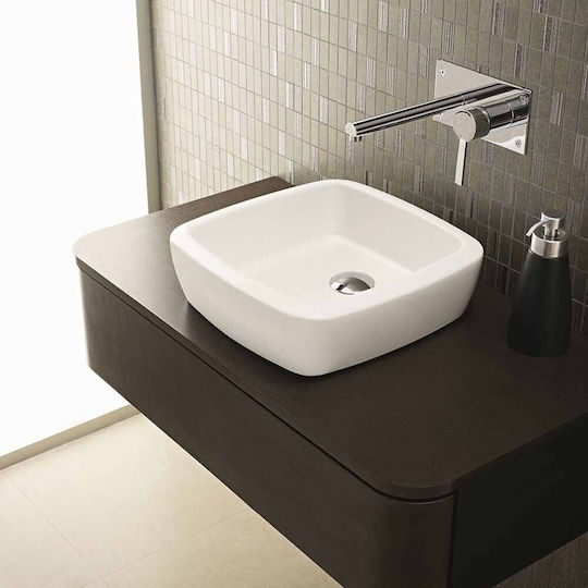 Sanitana UP 39 Square Aufgesetztes Waschbecken Porzellan 39.5x39.5x11.9cm Weiß