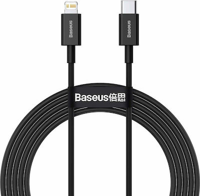 Baseus Superior USB-C la Cablu Lightning 20W Negru 2m (CATLYS-C01)
