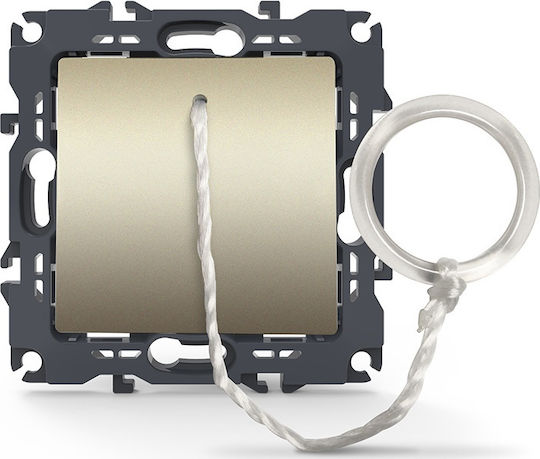 Aca Prime Front Plate Wall Push Cord Button without Frame Τραβηχτό με Κλιπ Gold 1000112404